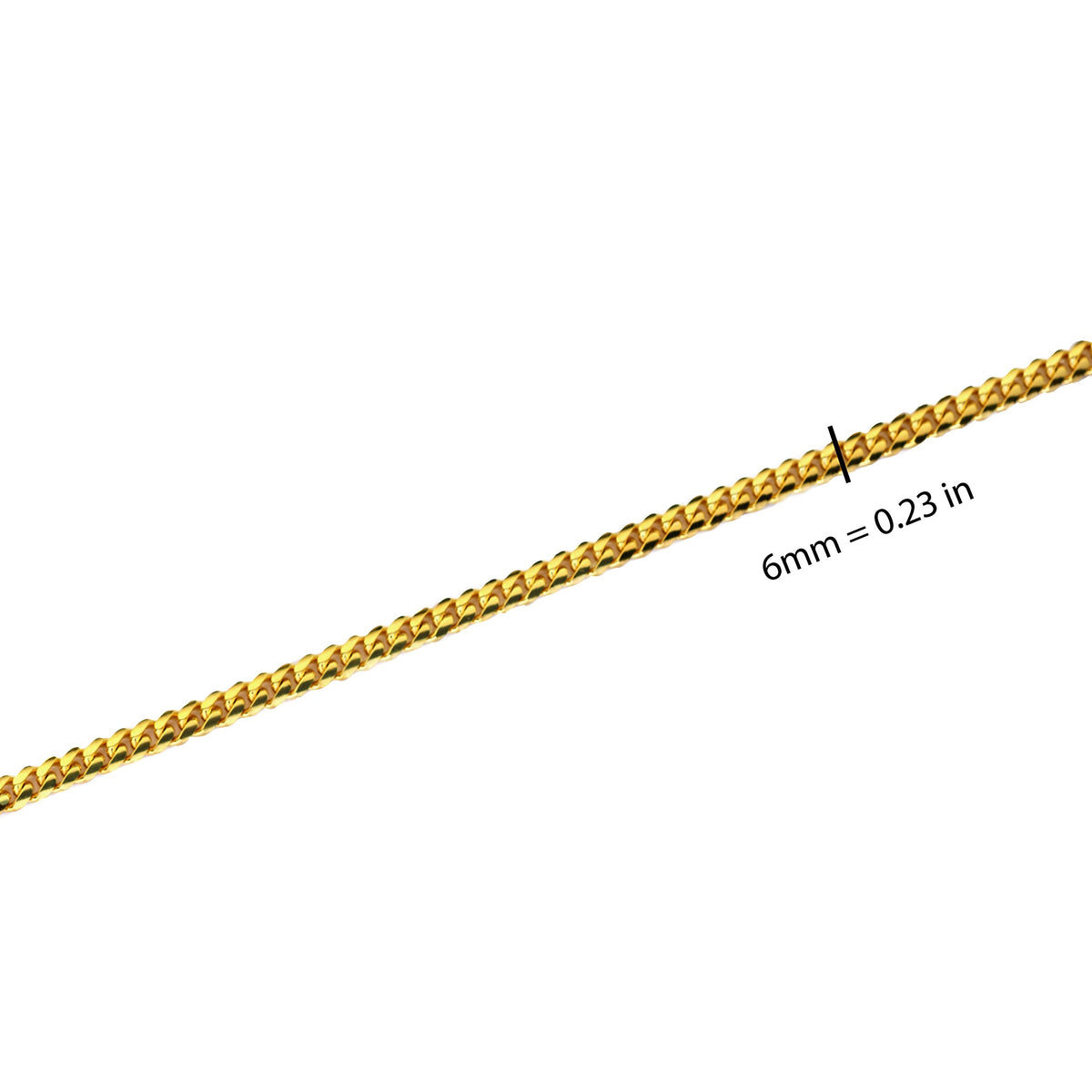 14K Yellow Gold 6mm Miami Cuban Necklace S38379