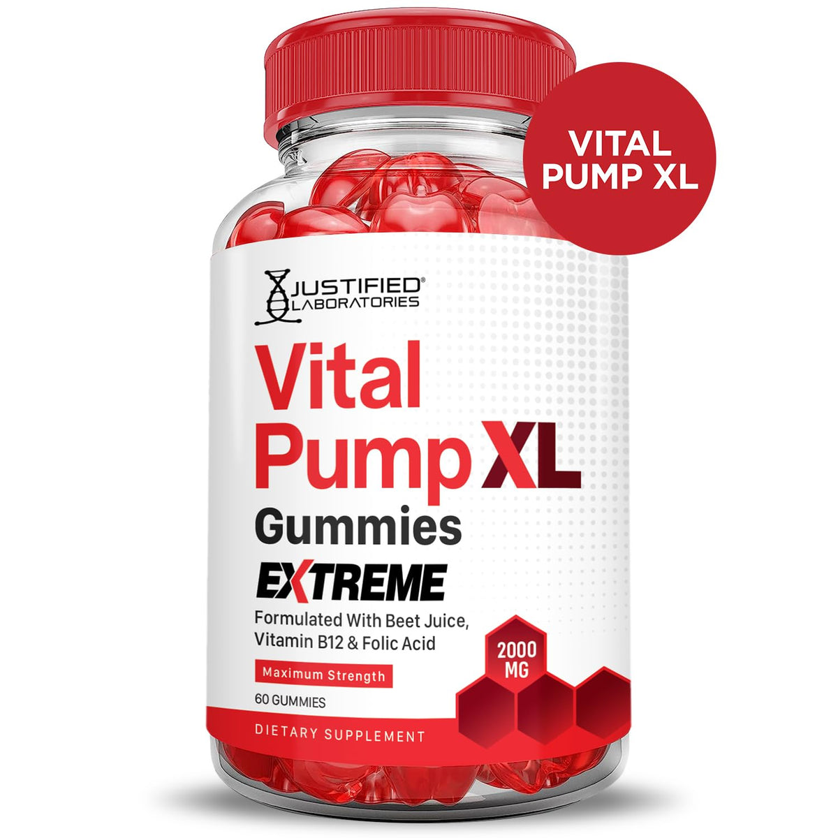 2000MG Beet Juice ACV Pomegranate B12 Vegan Non GMO Gummies U66375