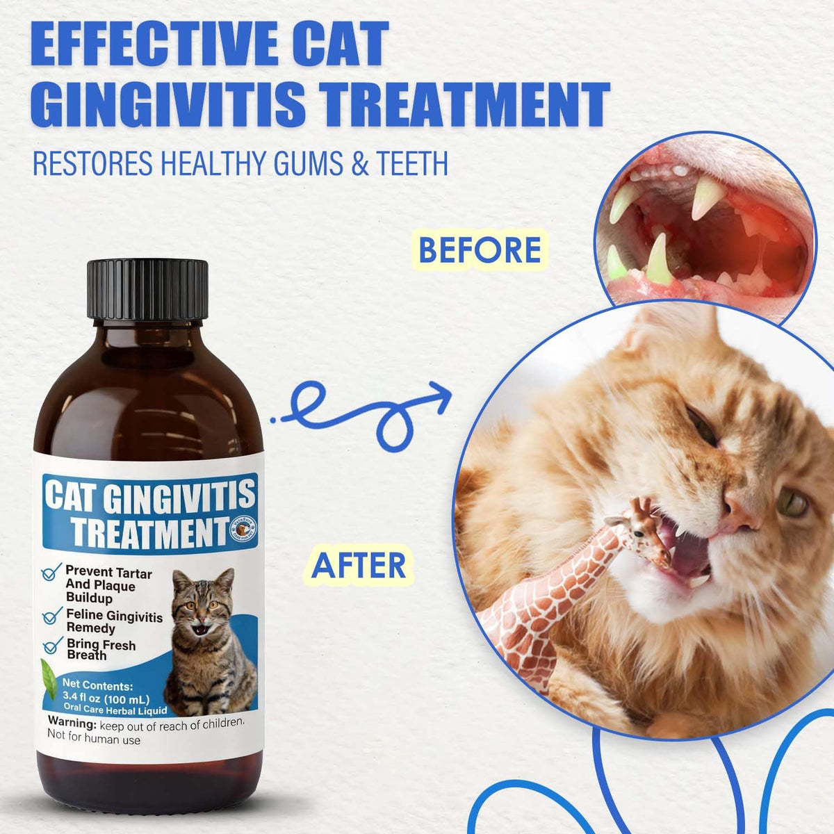 Cat Gingivitis Treatment Liquid 100ml Dental Care N944
