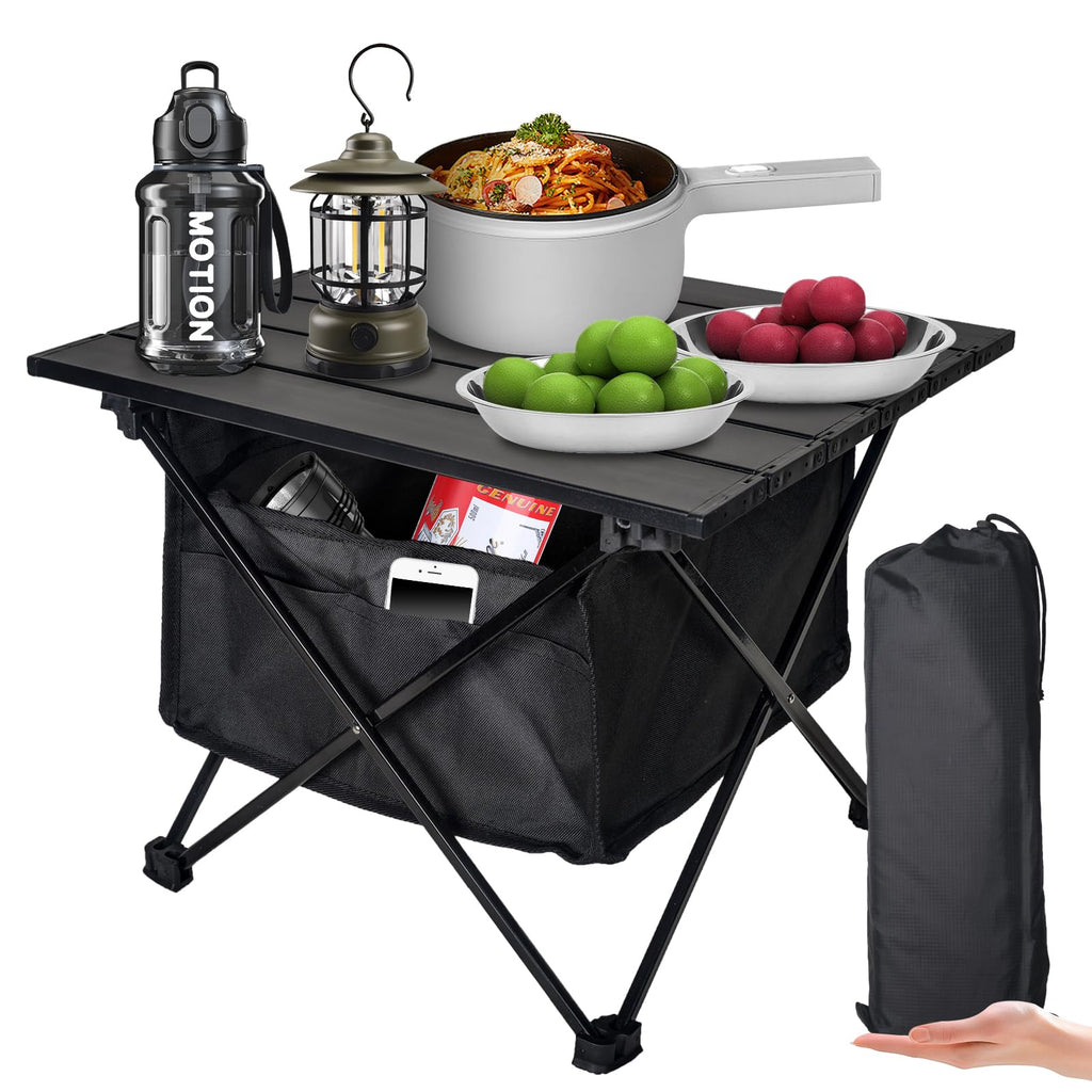 Foldable Aluminum Camping Side Table with Carry Bag G45695