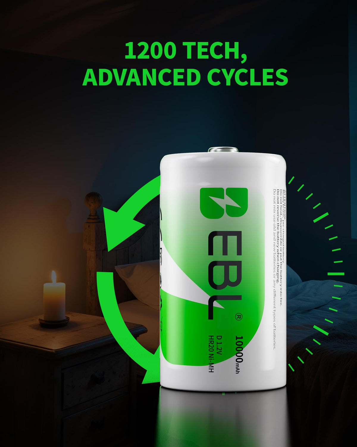D Cell Rechargeable Batteries 4-Pack A885837