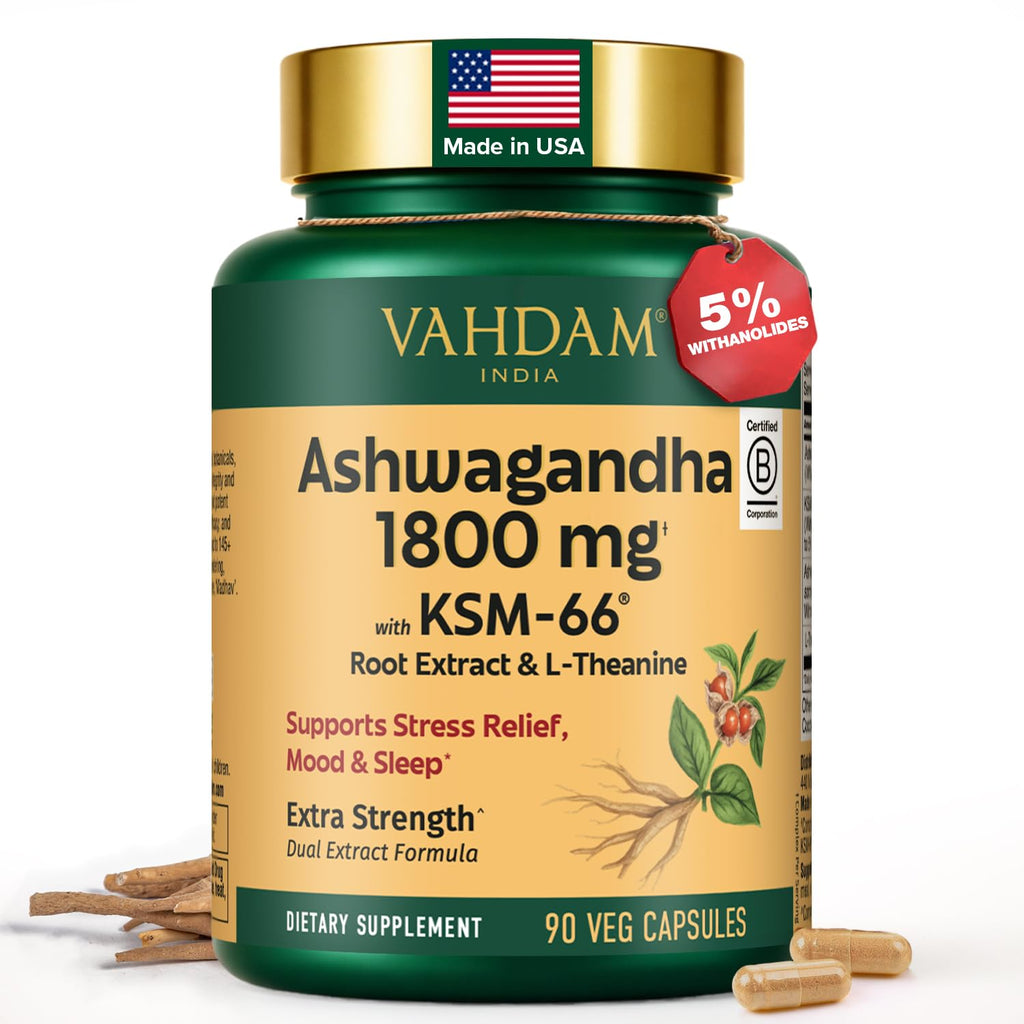 Ashwagandha Supplement 1800mg 90 Capsules U742