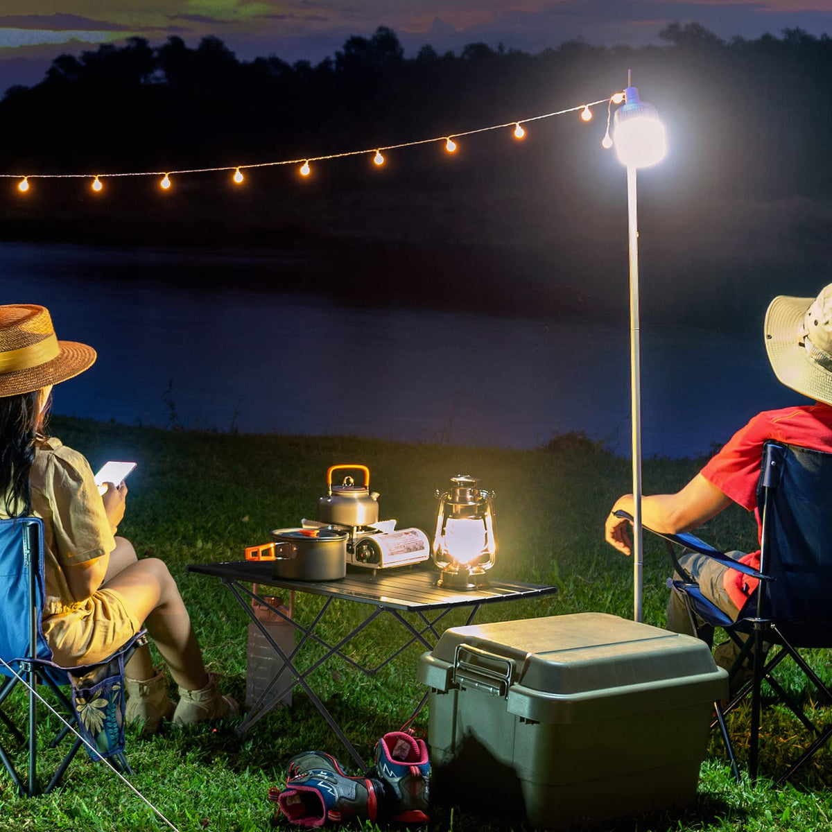 Foldable Aluminum Camping Side Table with Carry Bag G45695