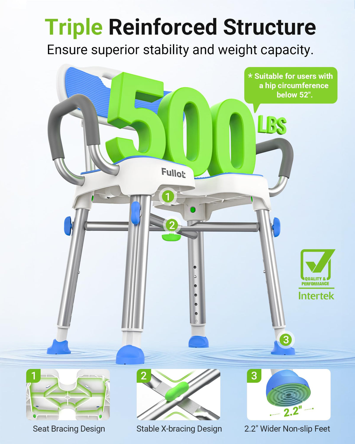 H-Shaped Shower Chair 500 lbs Y299
