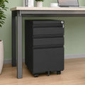 Black 3 Drawer Mobile File Cabinet with Lock D3959