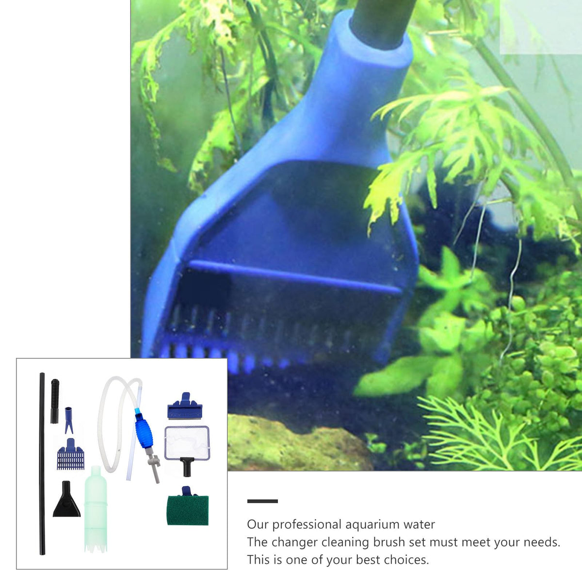 Fish Tank Water Changer Tool with Cleaning Brush Set L55900