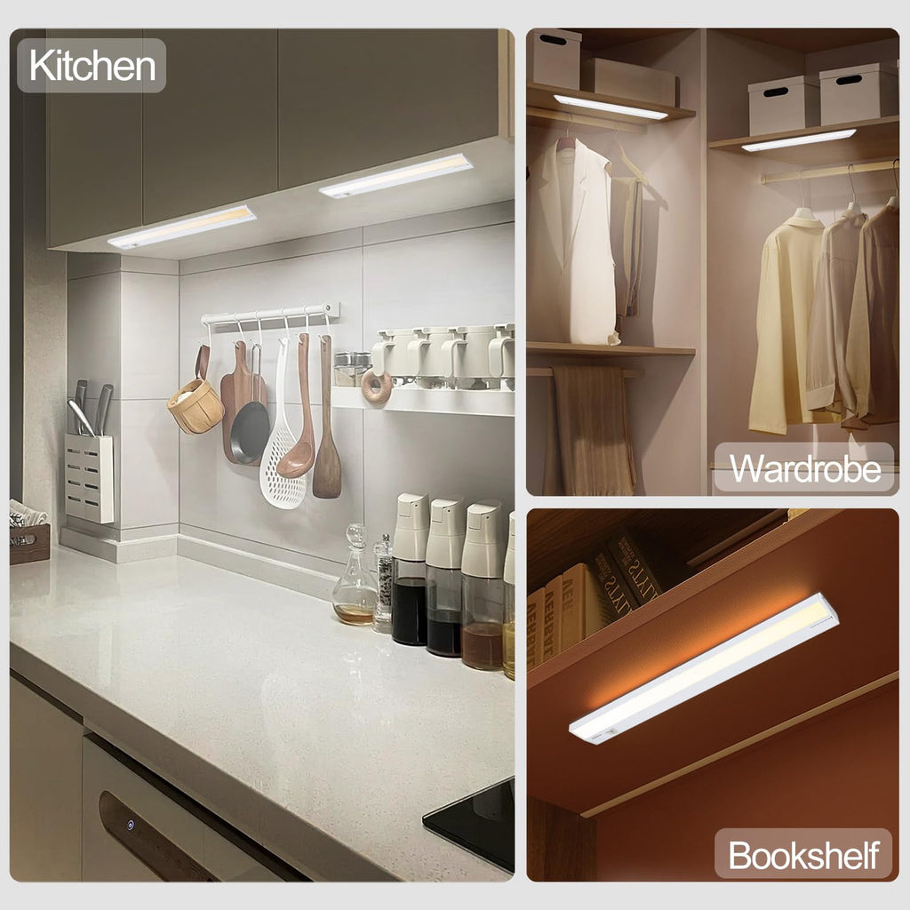 2 Packs Under Cabinet Lighting, 24in 18W Dimmable LED Light, 5 Color Temperature R662