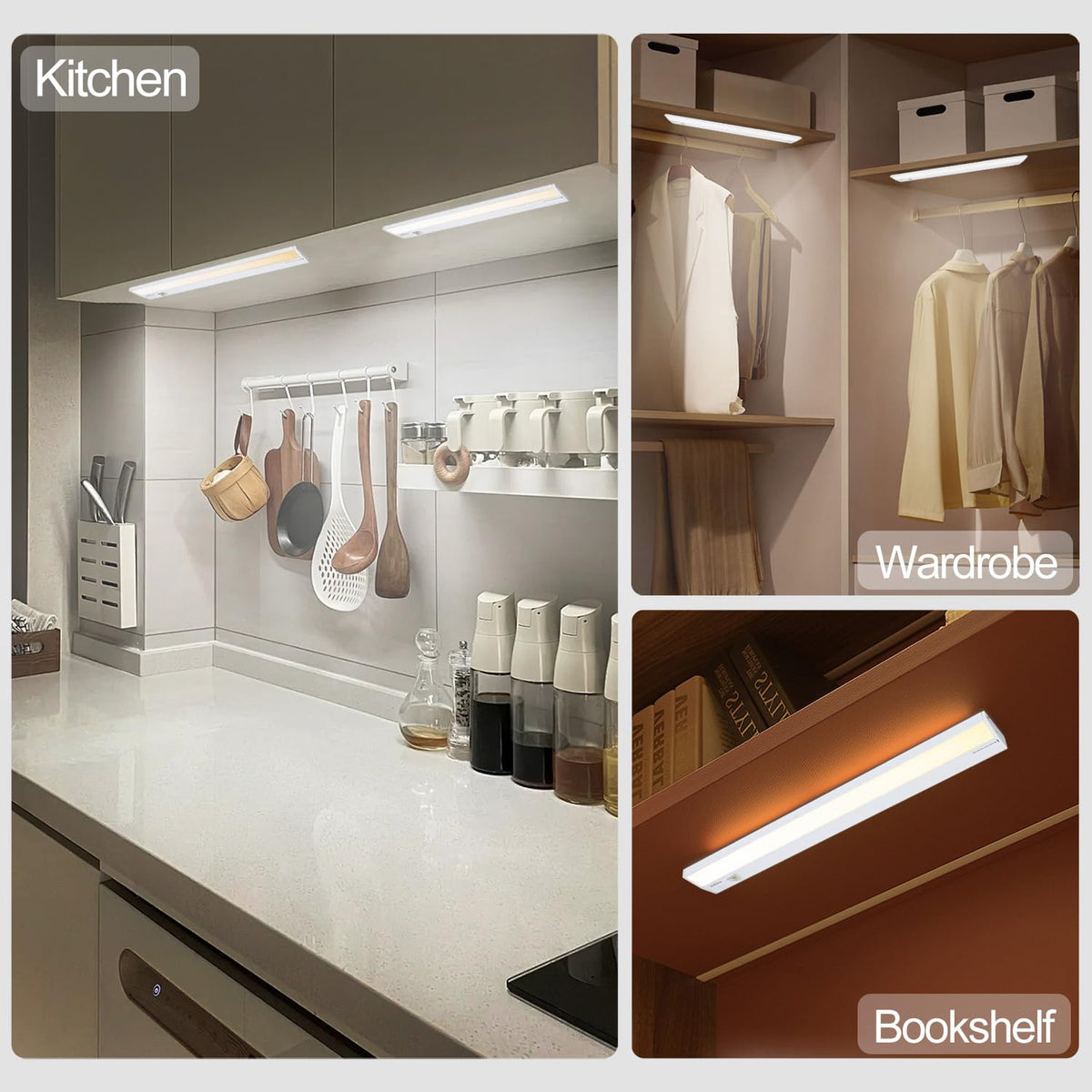 2 Packs Under Cabinet Lighting, 24in 18W Dimmable LED Light, 5 Color Temperature R662