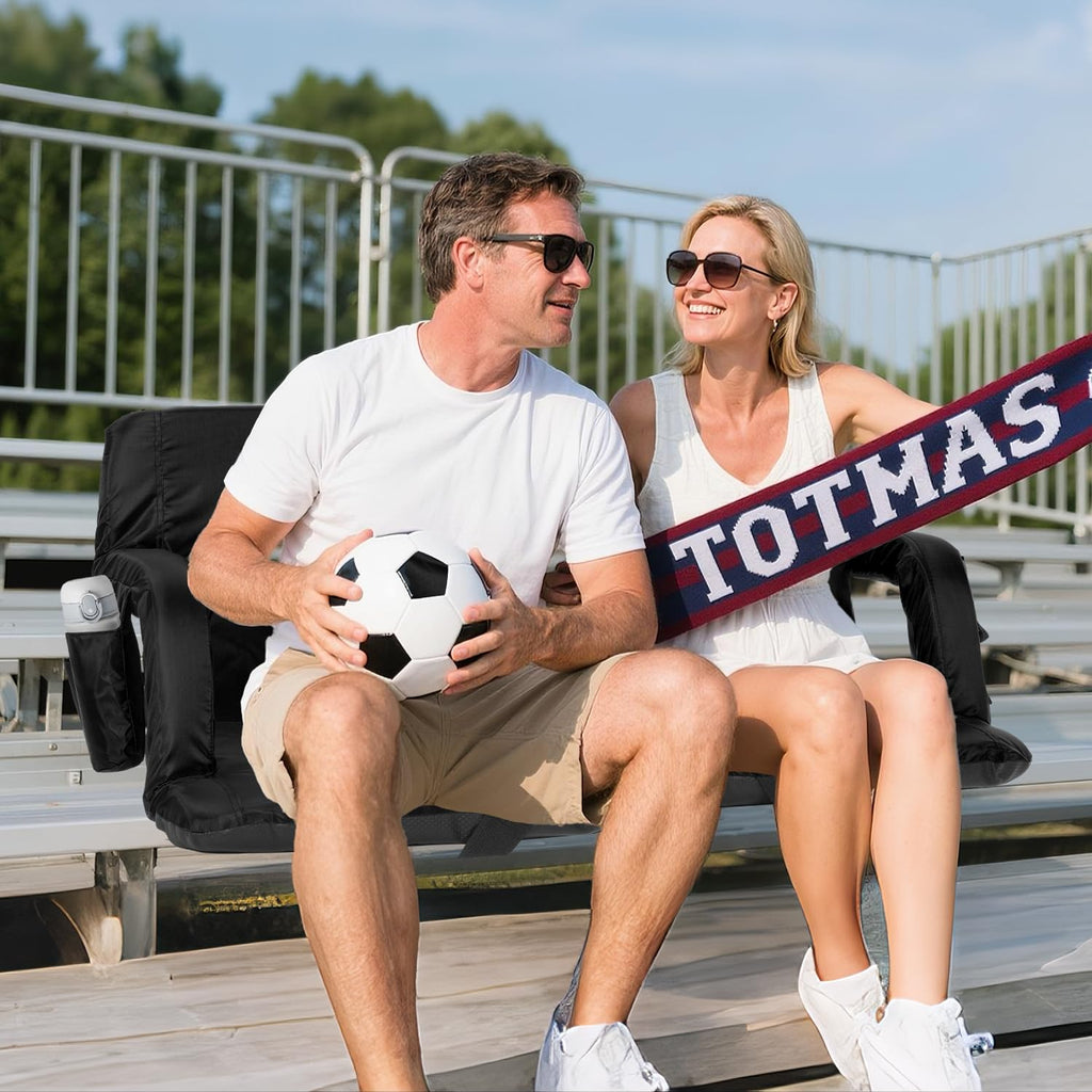 Stadium Seats with Back Support 2.5'' Thick Cushion 6 Adjustable Angle Bleacher Seat with Armrest O3948