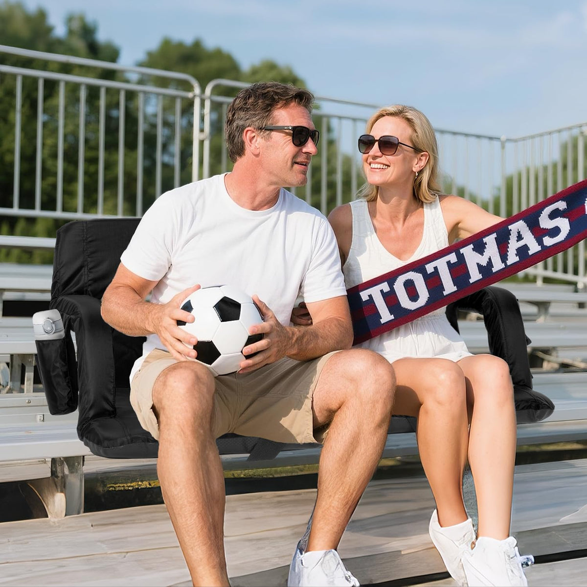 Stadium Seats with Back Support 2.5'' Thick Cushion 6 Adjustable Angle Bleacher Seat with Armrest O3948