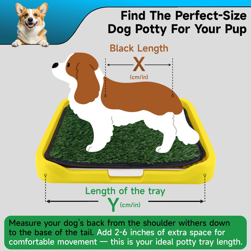 2Pack 18"x14" Artificial Dog Grass Potty Pad with Tray U729