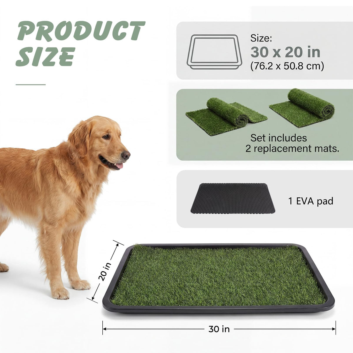 Dog Grass Pad with Tray 30 x 20 in C72230