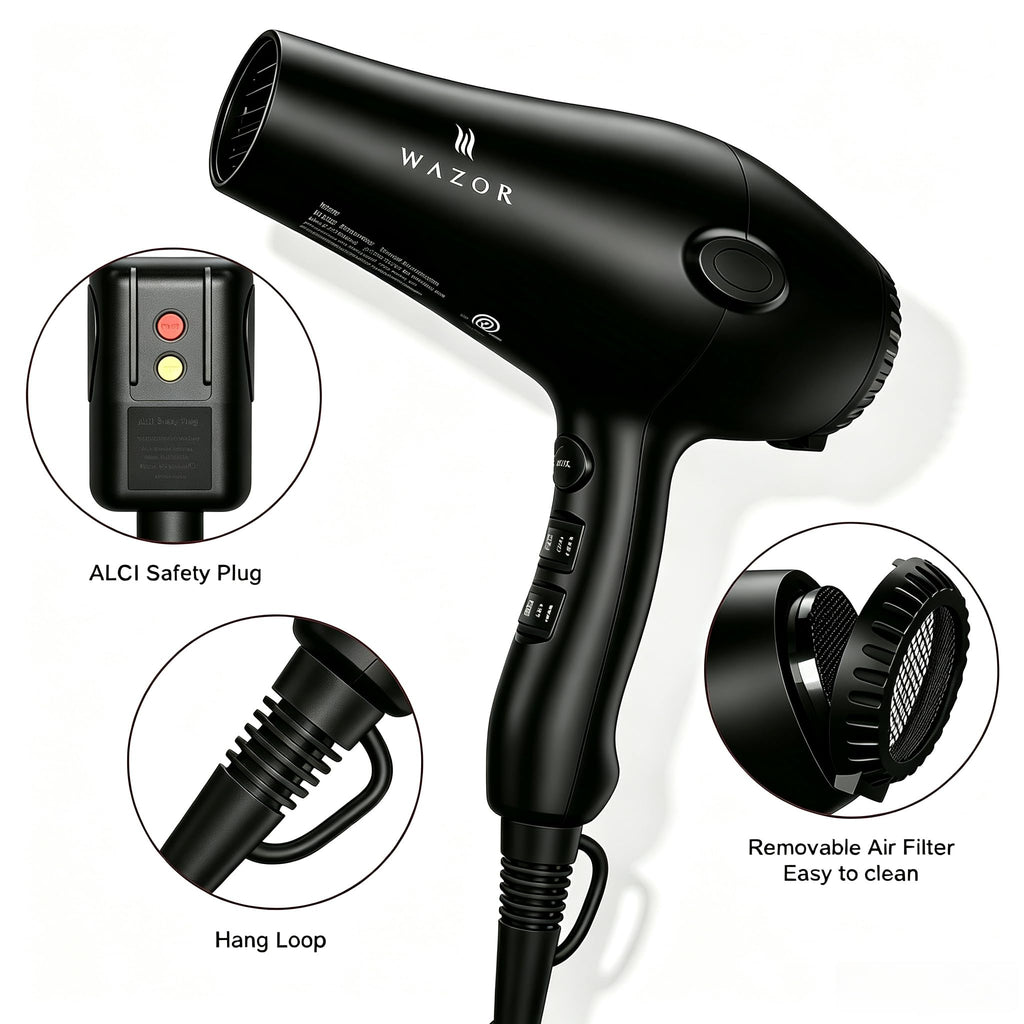 1875W Ionic Hair Dryer with Diffuser and Concentrator C892