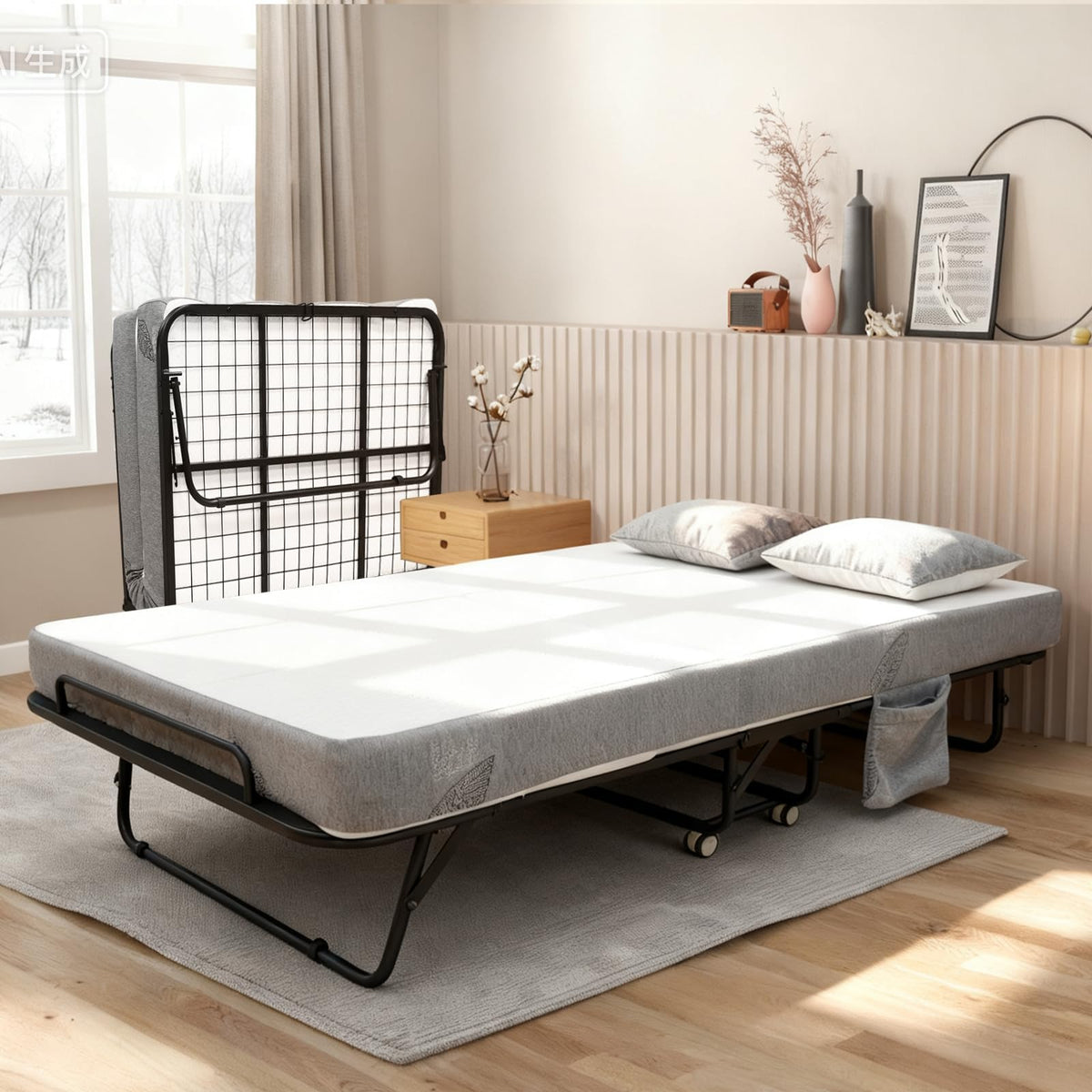 Folding Bed with 6 Inch Memory Foam Mattress M60853