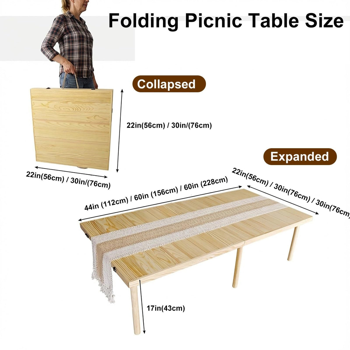 Wood Low Folding Picnic Table G91591