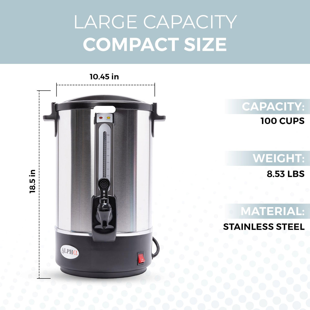 100 Cups Stainless Steel Electric Coffee Urn Y67277