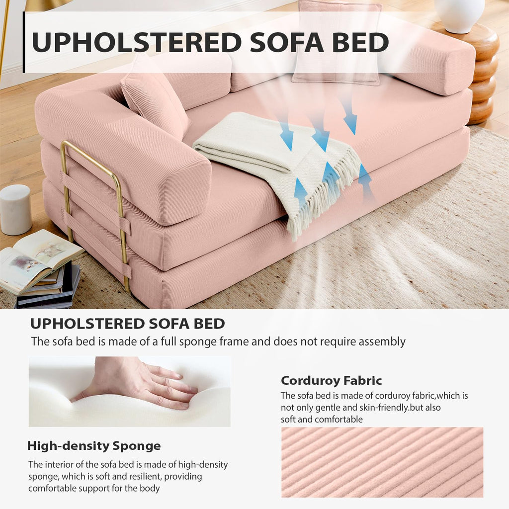 Pink Futon Sleeper Sofa Bed L339