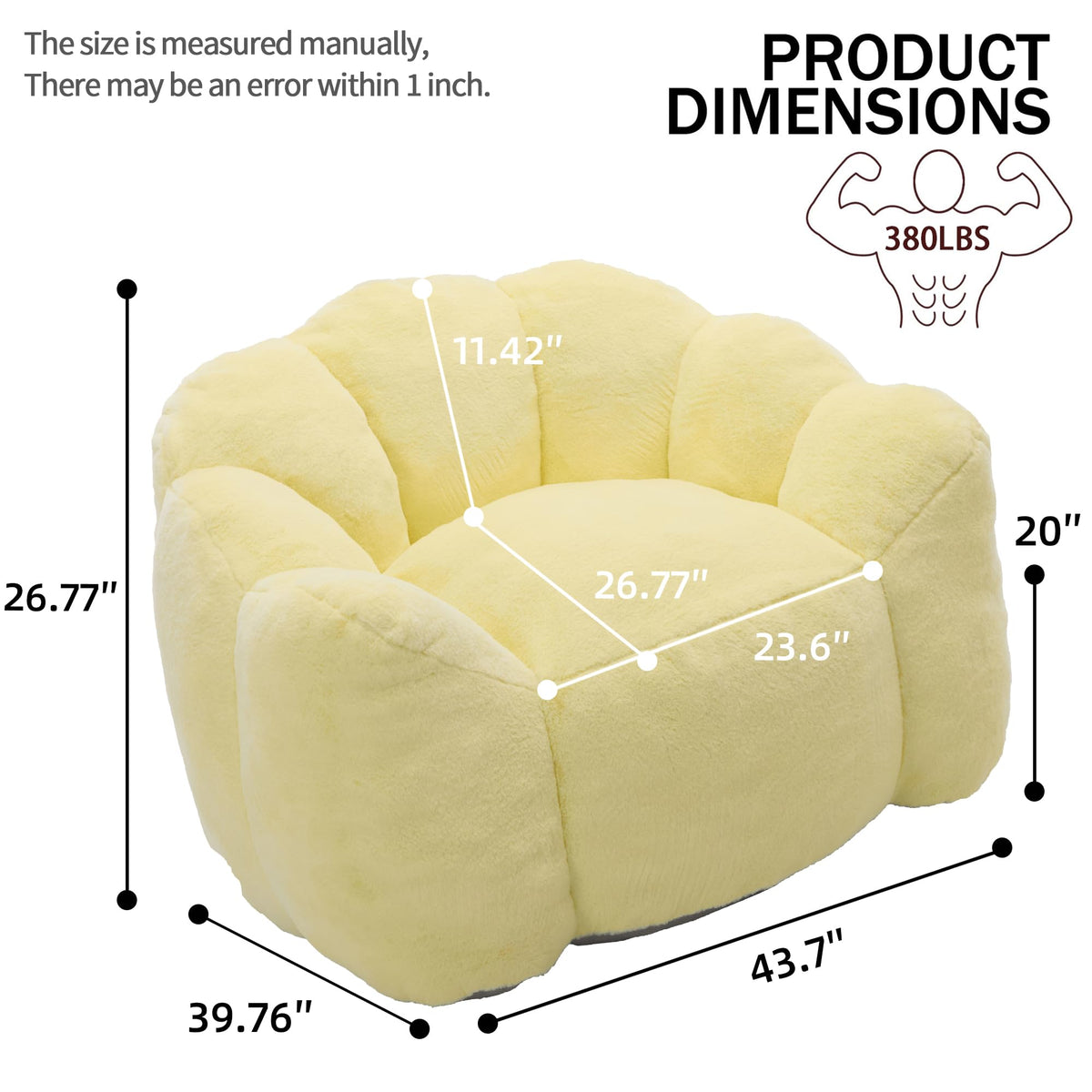 Large Memory Foam Bean Bag Chair H9413