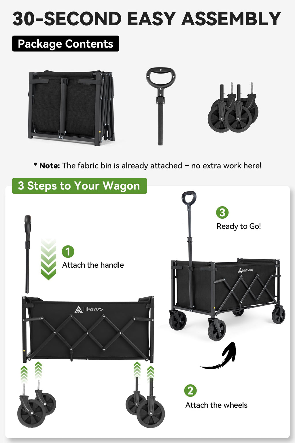 Collapsible Wagon Cart with Wheels H20322