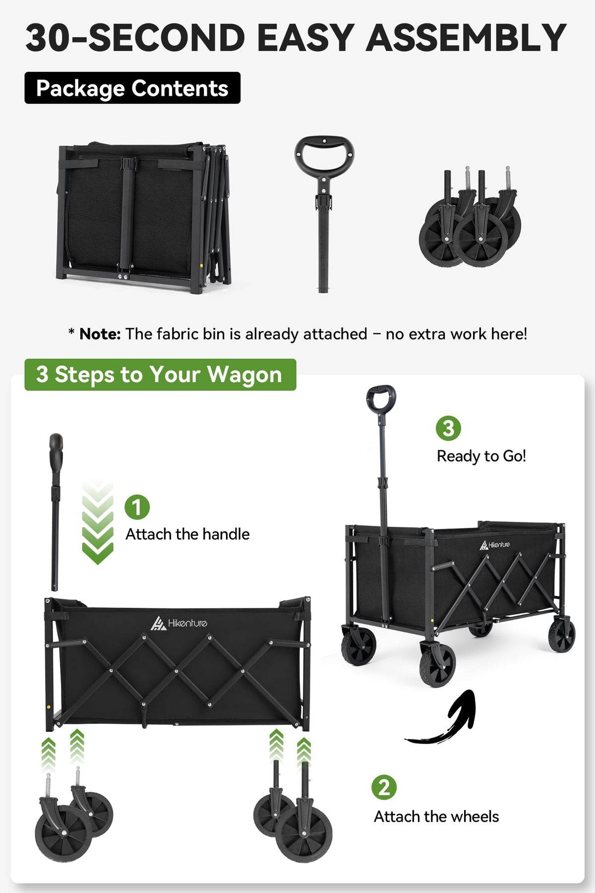 Collapsible Wagon Cart with Wheels H20322