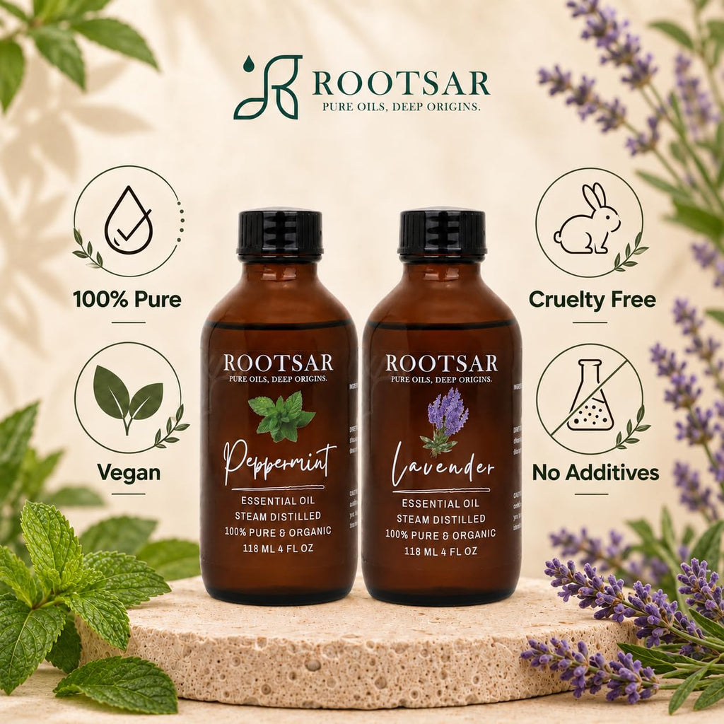 Lavender and Peppermint Essential Oils 4 Fl Oz O539078