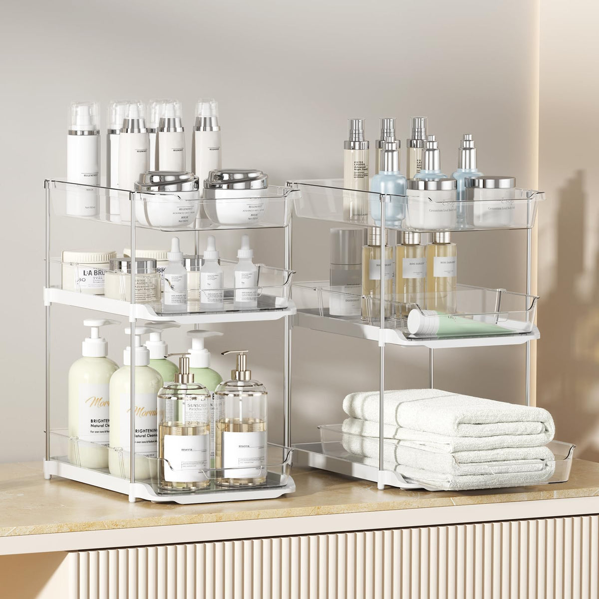 2 Sets of 3-Tier Under Sink Organizers and Storage M653