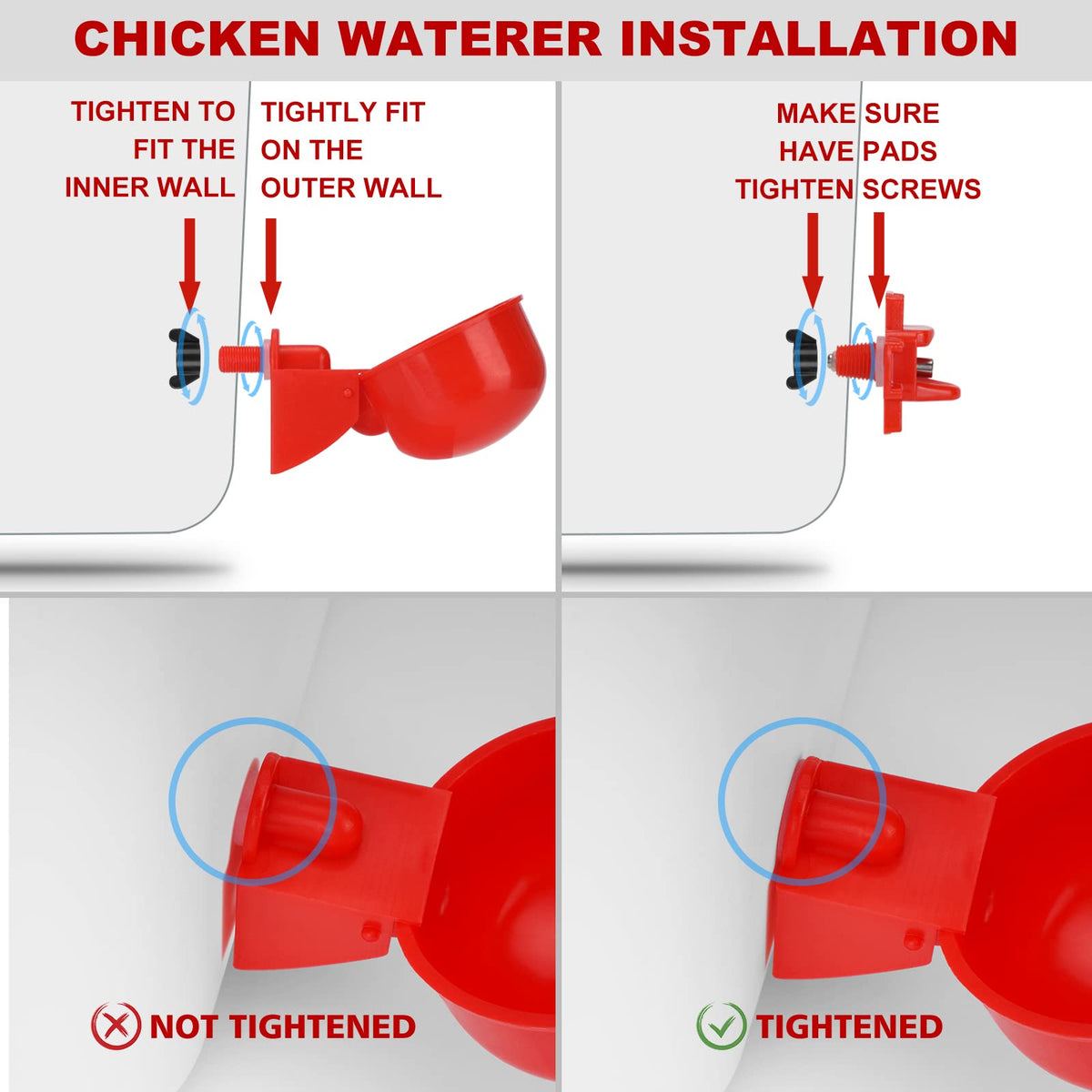 Chicken Waterer with 4 Water Cups 2 Gallon U3971