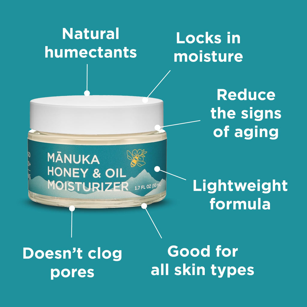 Manuka Honey Moisturizing Face Cream and Face Oil Bundle 1.7 oz M668575