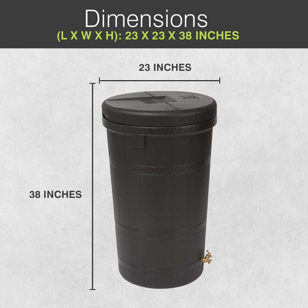 50 Gallon Oak Brown Water Collection Barrel Z73985