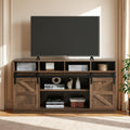 Brown TV Stand with Storage Cabinets & Sliding Barn Doors H4948