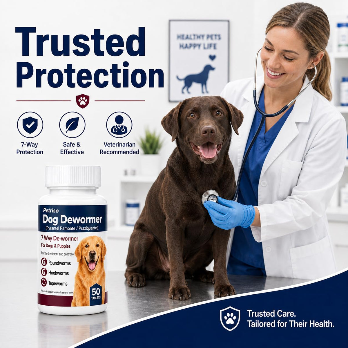Dewormer for Dogs, 50 Tablets S10225
