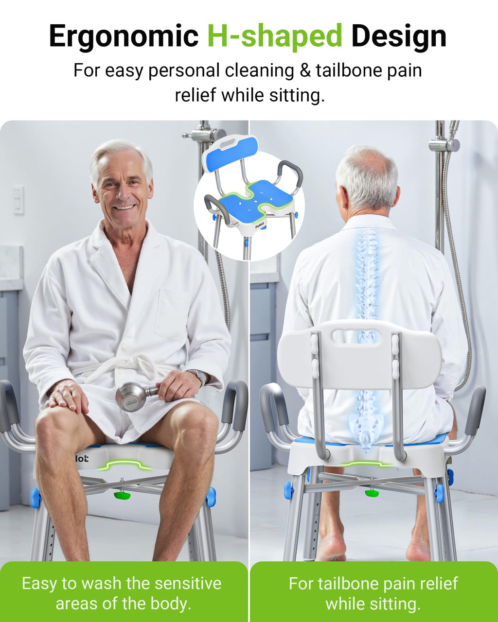 H-Shaped Shower Chair 500 lbs Y299