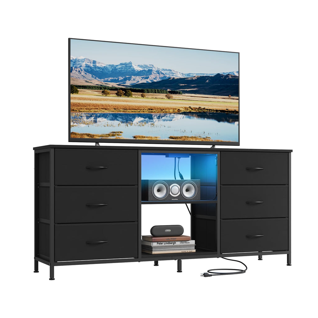 TV Stand with 6 Fabric Drawers and 2 Shelves D48950