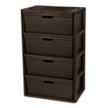 Brown 4 Drawer Plastic Storage Tower U2191