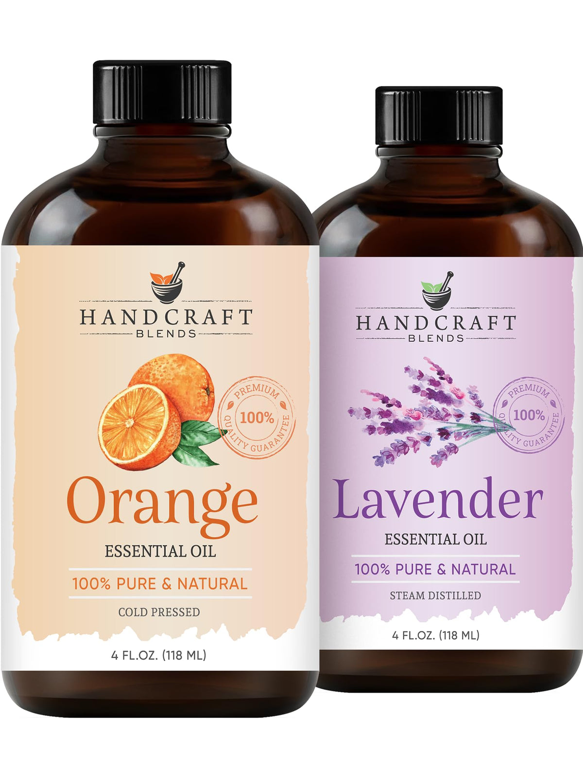 Lavender and Orange Essential Oils 2 x 4 Fl Oz E5580
