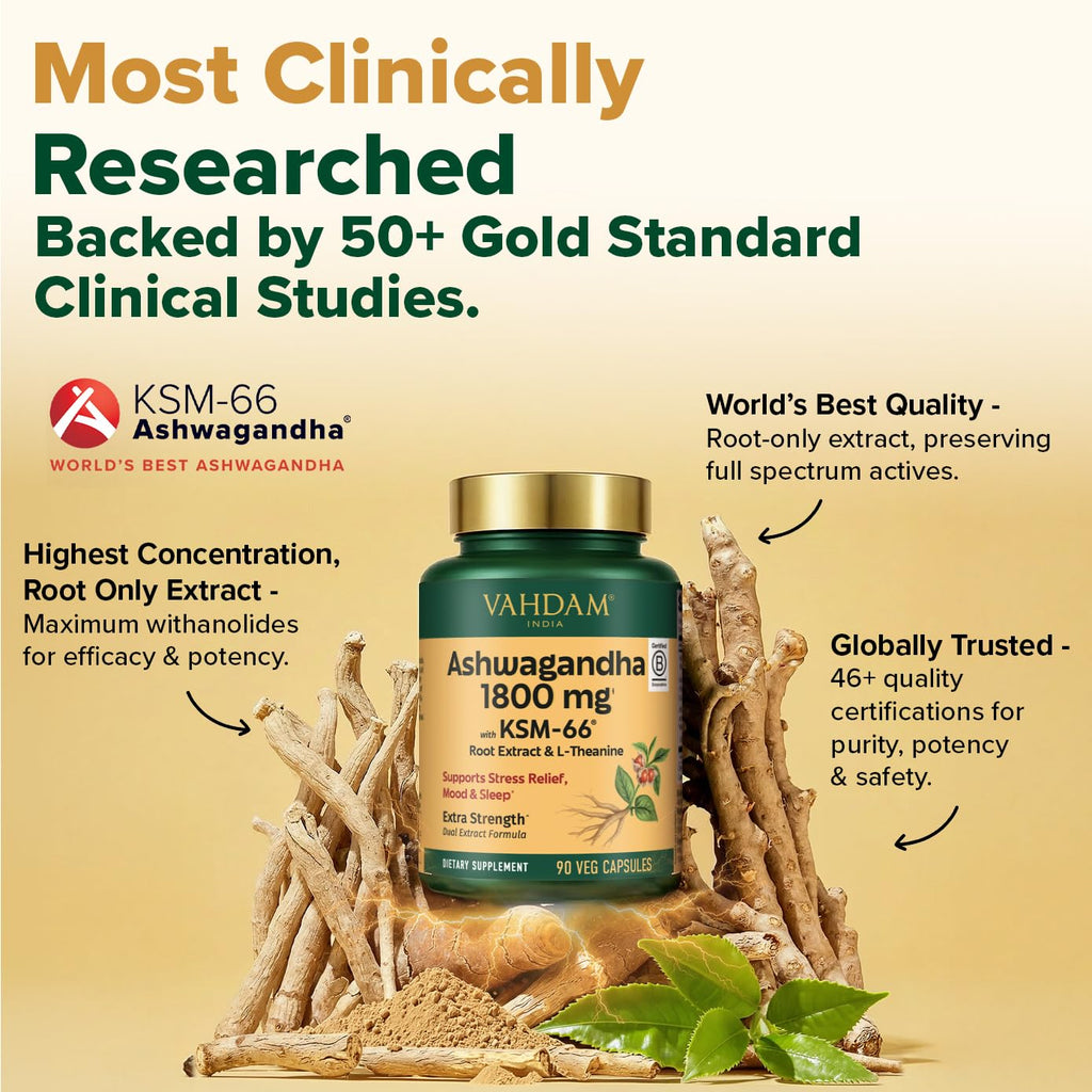 Ashwagandha Supplement 1800mg 90 Capsules U742