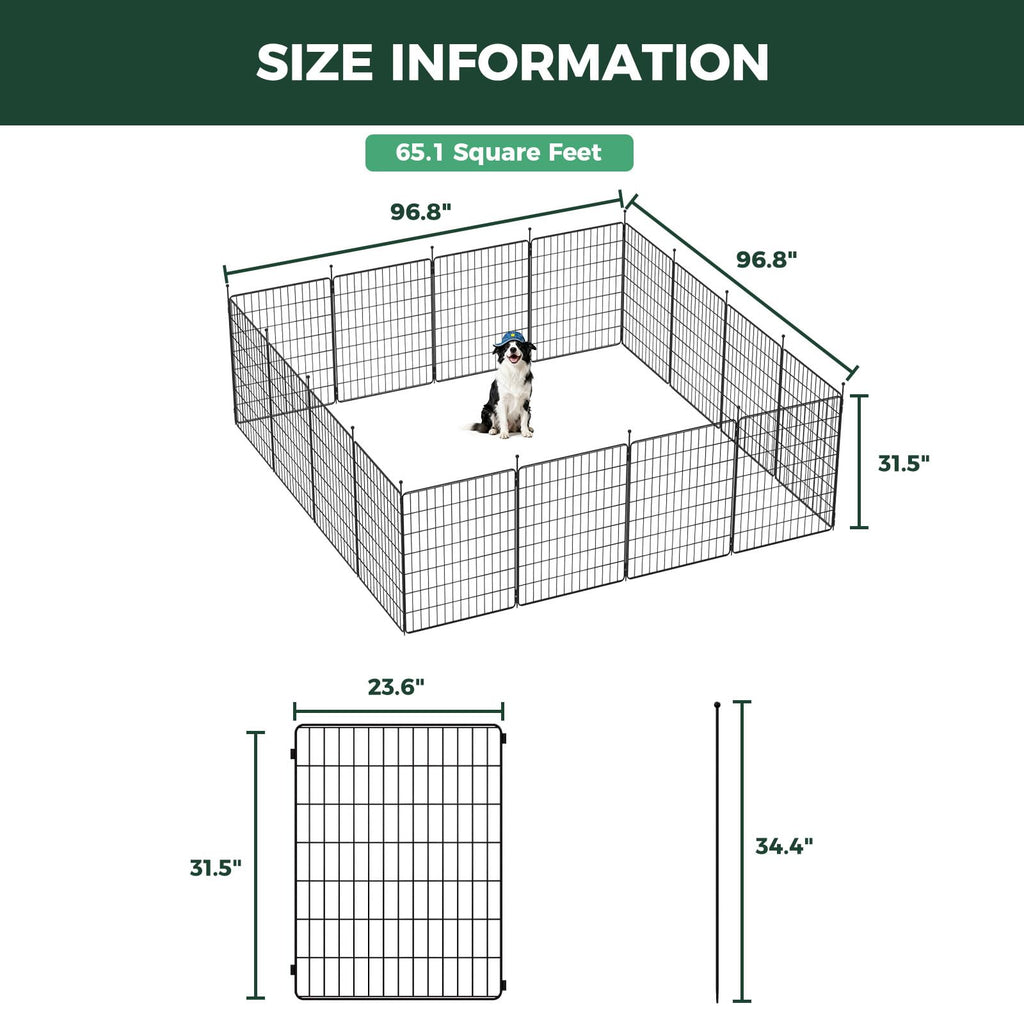 32" H 16 Panels Dog Playpen G87002