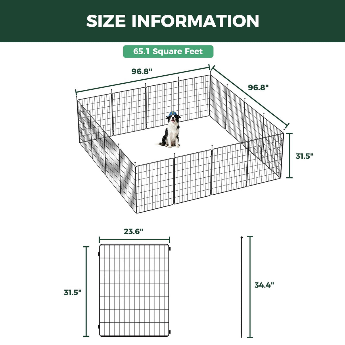 32" H 16 Panels Dog Playpen G87002