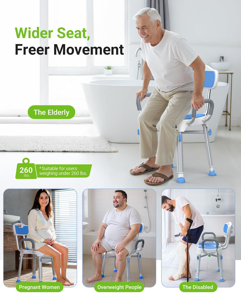 H-Shaped Shower Chair 500 lbs Y299