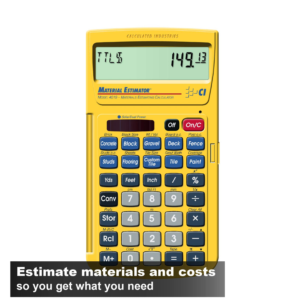 Material Estimator Calculator and Study Guide A4947