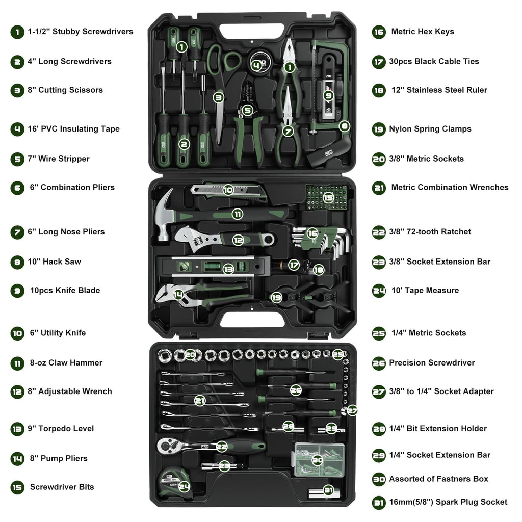269-Piece Green Hand Tool Set T84663
