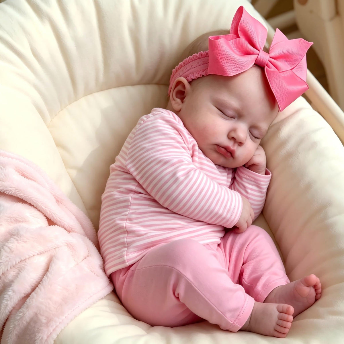 20 Inch Realistic Newborn Baby Dolls with Pink Clothes L46672