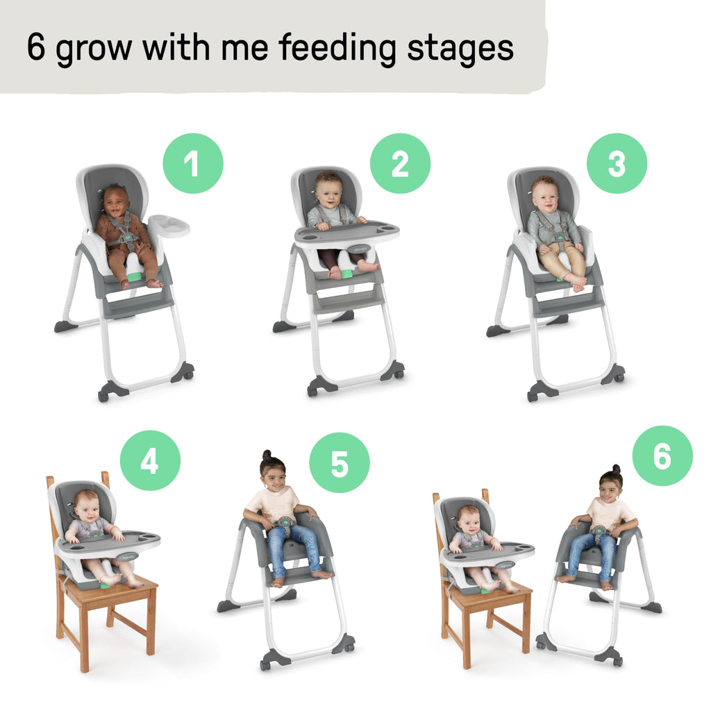 6-in-1 High Chair with 5 Point Harness and 2 Trays Z9563