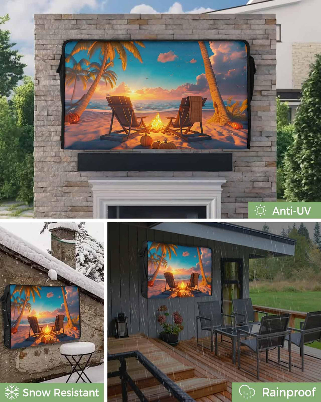 Waterproof Weatherproof Outdoor TV Cover for 30 to 32 Inch Flat Screen X10793