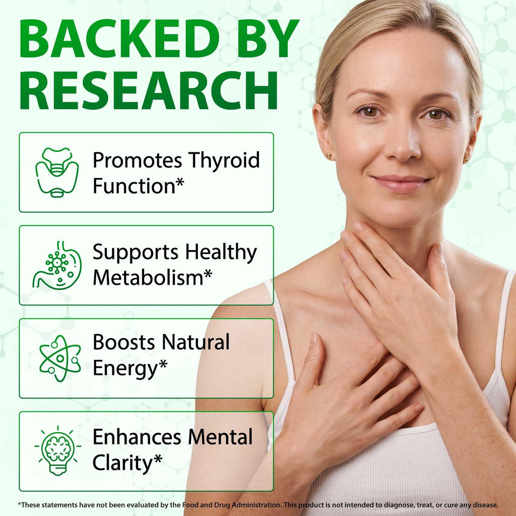 Iodine Selenium Zinc Ashwagandha L-Tyrosine Thyroid Support Liquid Drops 2 Fl Oz K56374