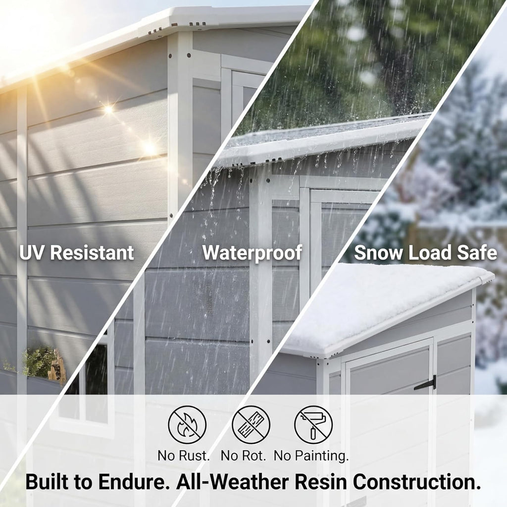 5 x 4 FT Plastic Outdoor Storage Shed with Floor M7430