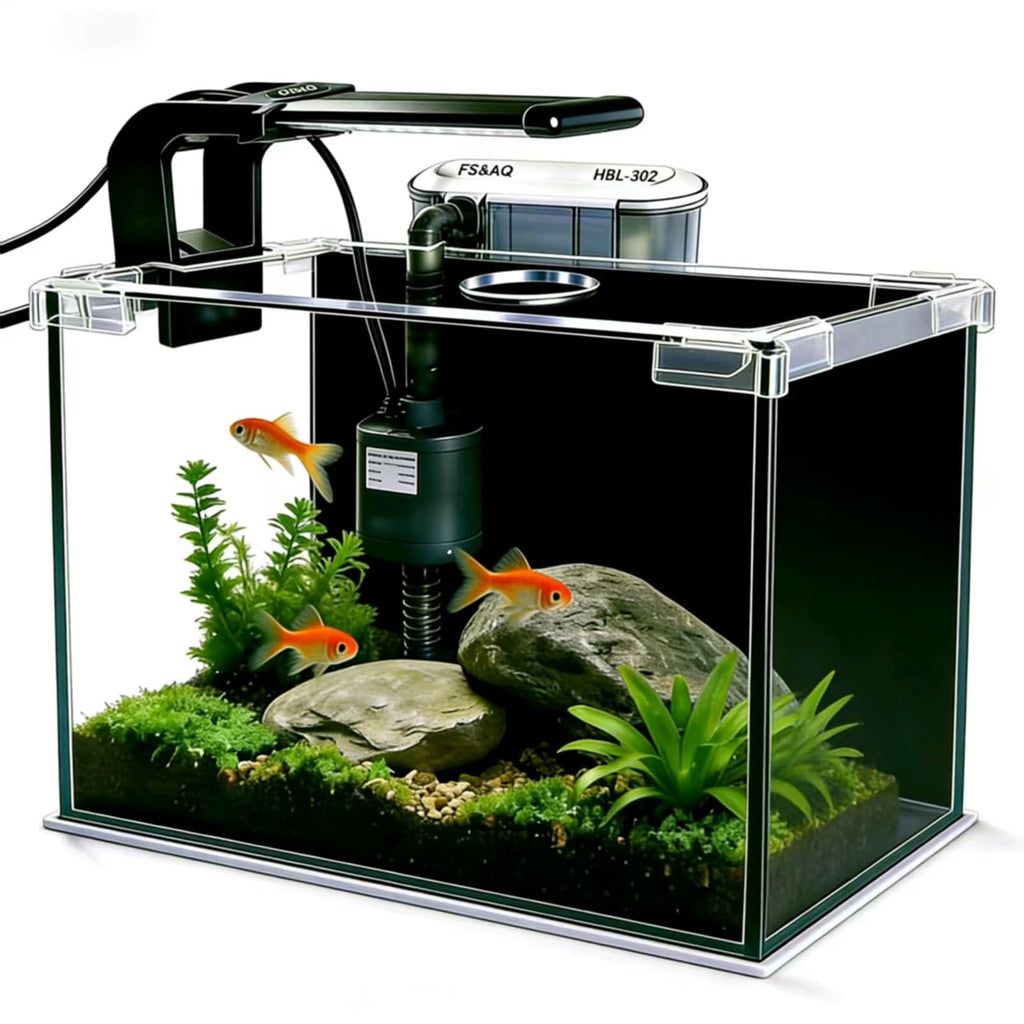 2.5 Gallon Betta Fish Tank with Filter Light and Lid H436440