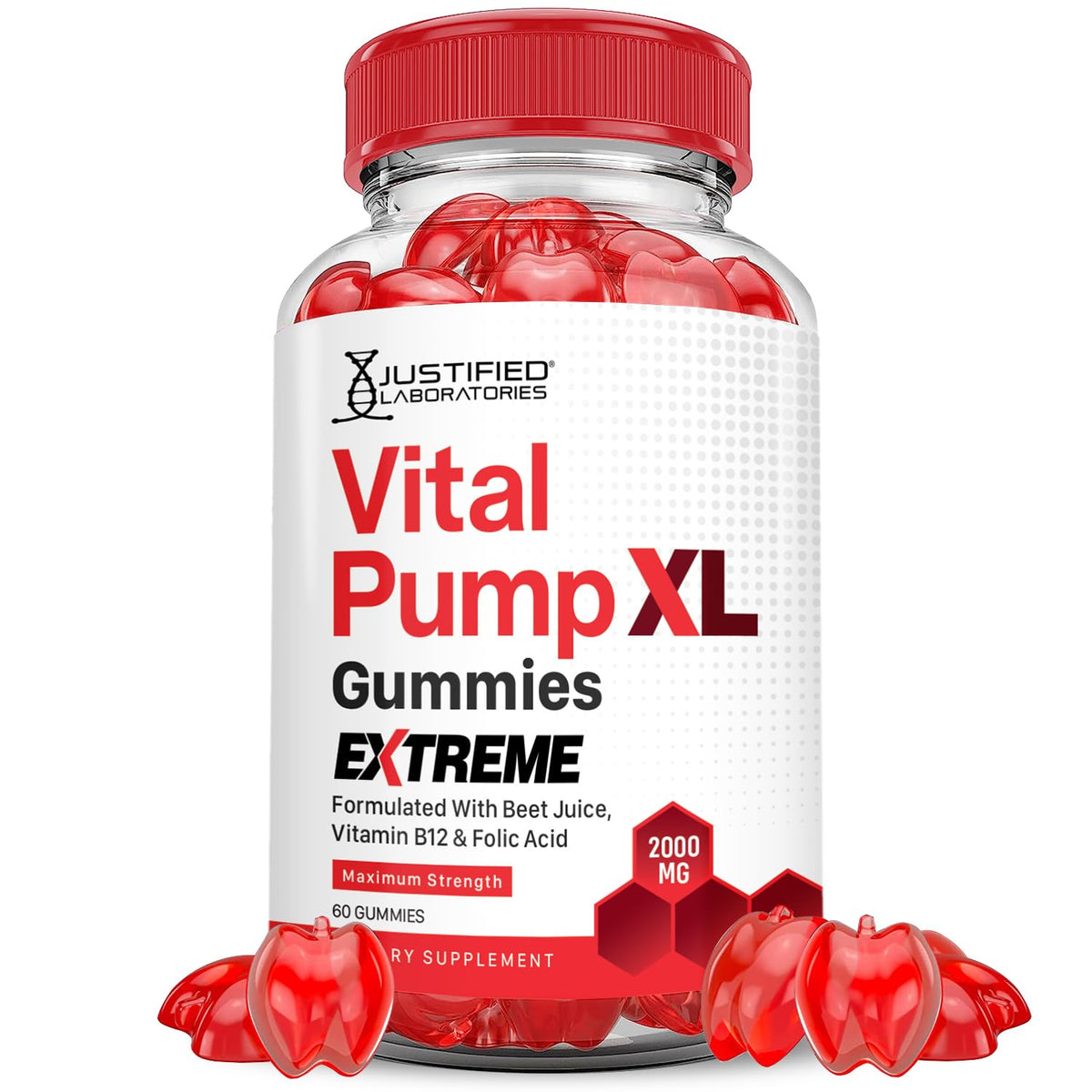2000MG Beet Juice ACV Pomegranate B12 Vegan Non GMO Gummies U66375