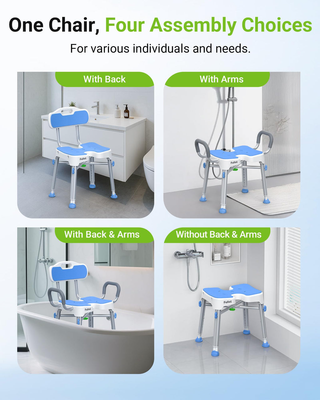 H-Shaped Shower Chair 500 lbs Y299