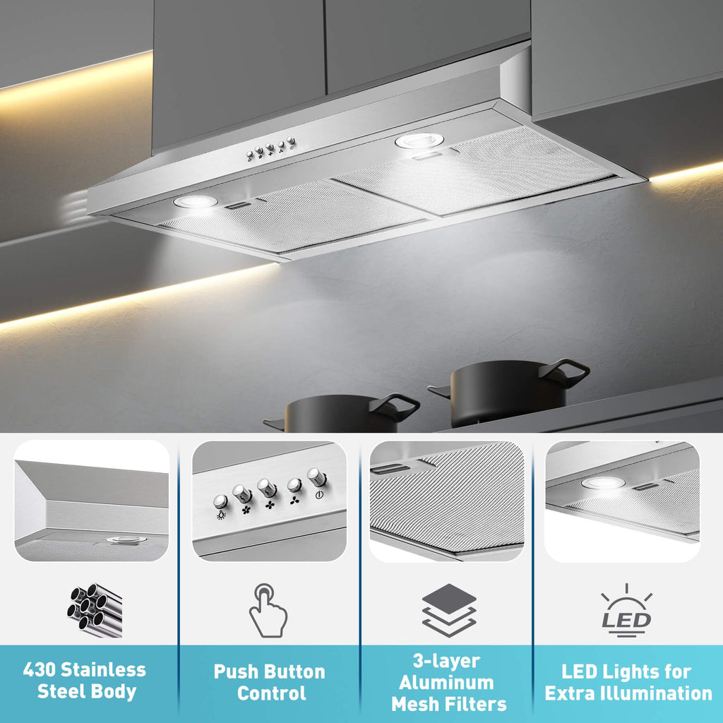 30 inch Stainless Steel Under Cabinet Range Hood N141